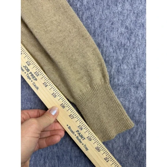 Vintage Balada 100% Lambwool XL Beige Tan Long Sleeve V Neck Sweater Womens - Picture 8 of 13